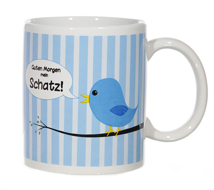 Foto 2x Keramik Kaffee Becher 300ml Firmenlogo Geschenk Wunsch Bild Werbung 